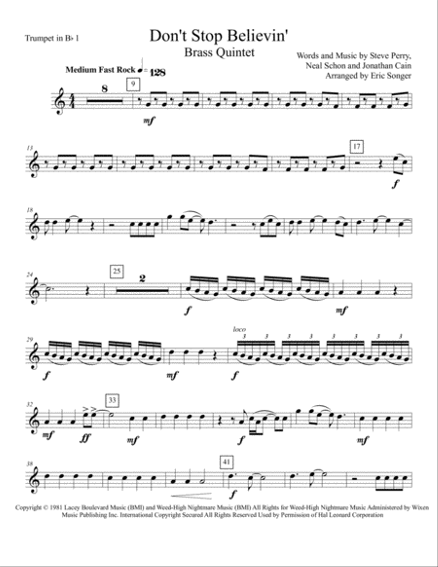 Don't Stop Believin' Don't Stop Believin' Brass Ensemble scores gallery preview page 5