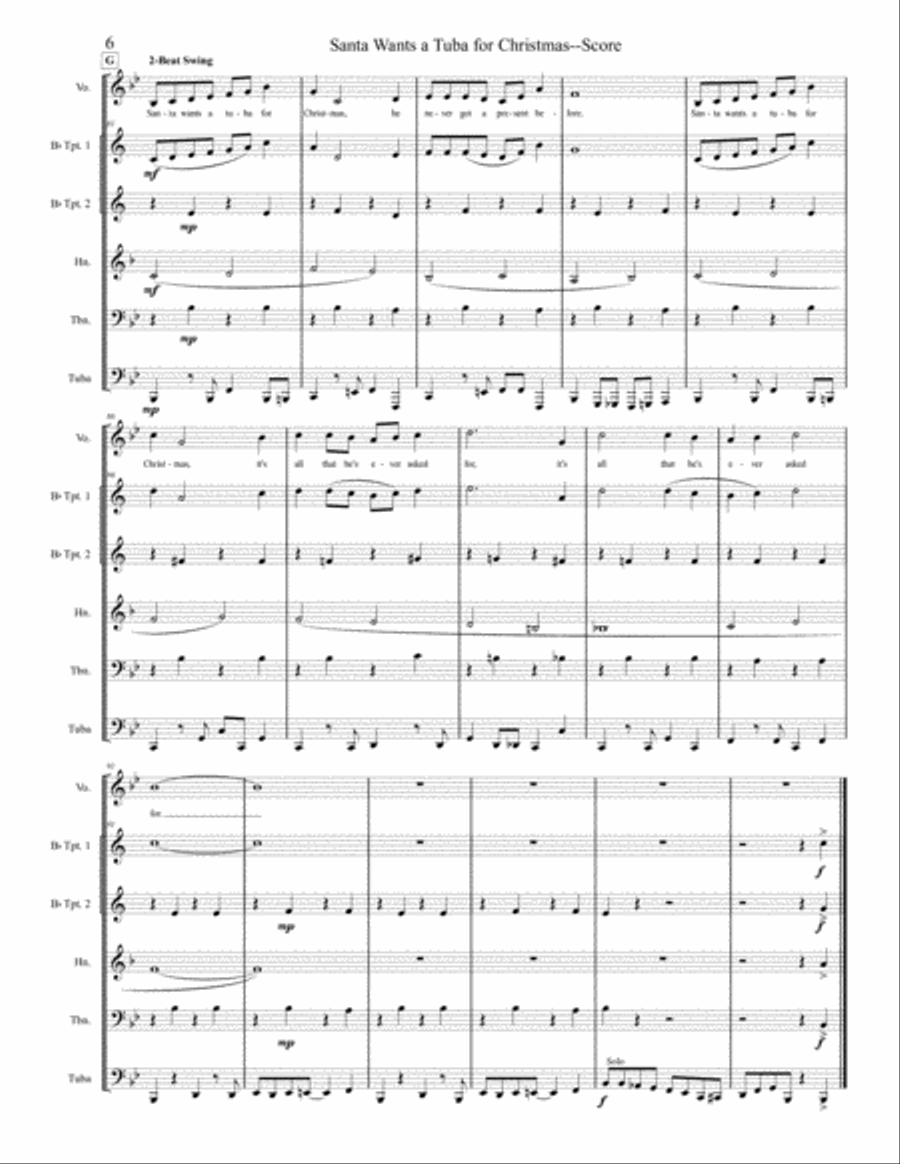 Santa Wants A Tuba For Christmas - Brass Quintet