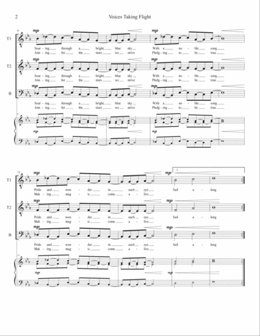 Voices Taking Flight 3-Part scores gallery preview page 4