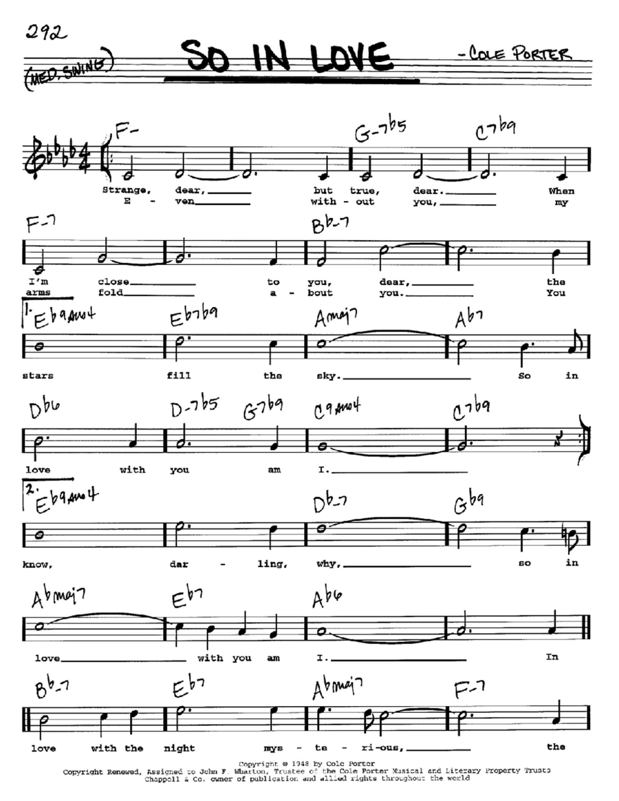 So In Love (from Kiss Me, Kate) Voice scores gallery preview page 1
