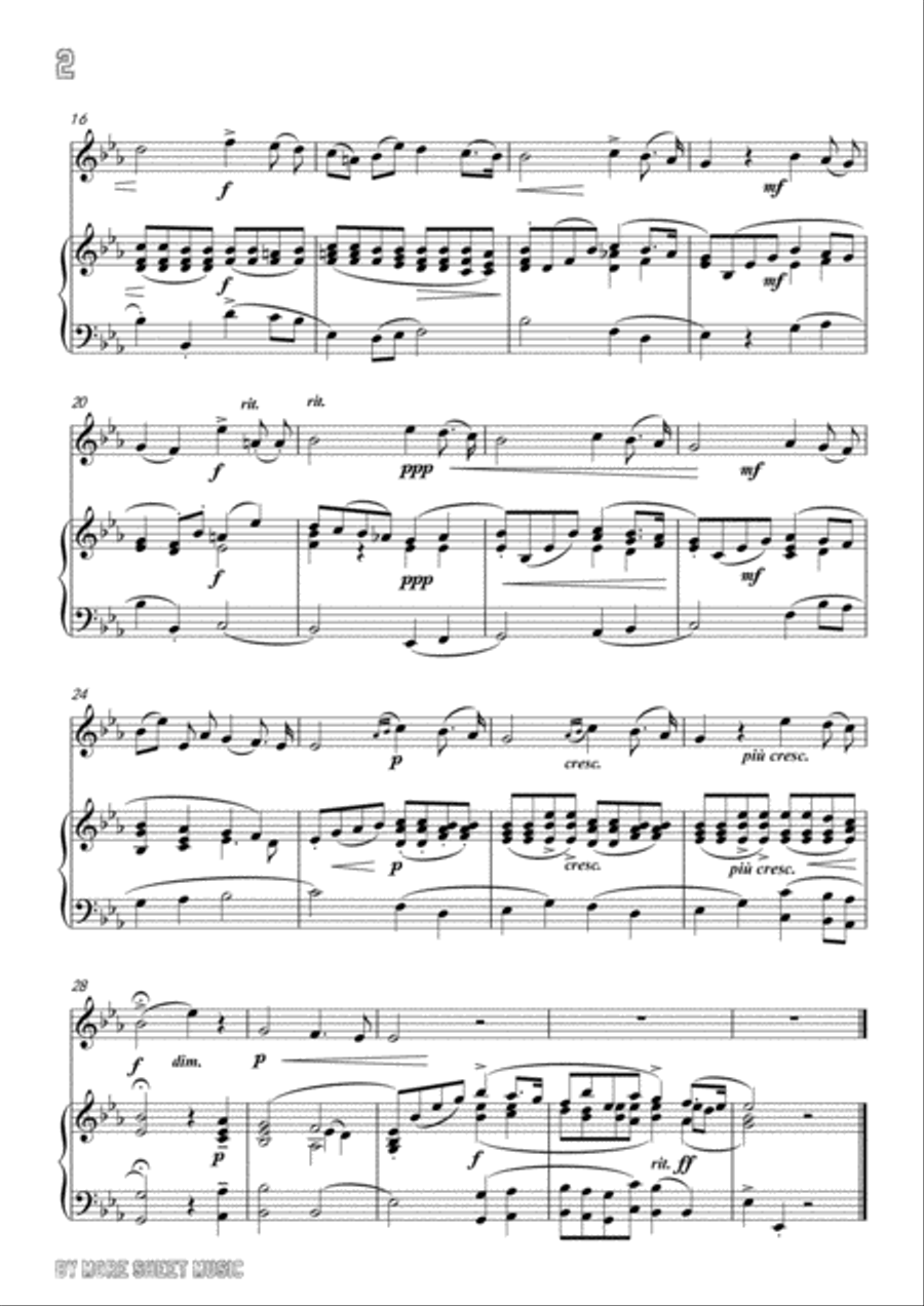 Giordani-Caro mio ben, for Flute and Piano Flute Solo scores gallery preview page 4