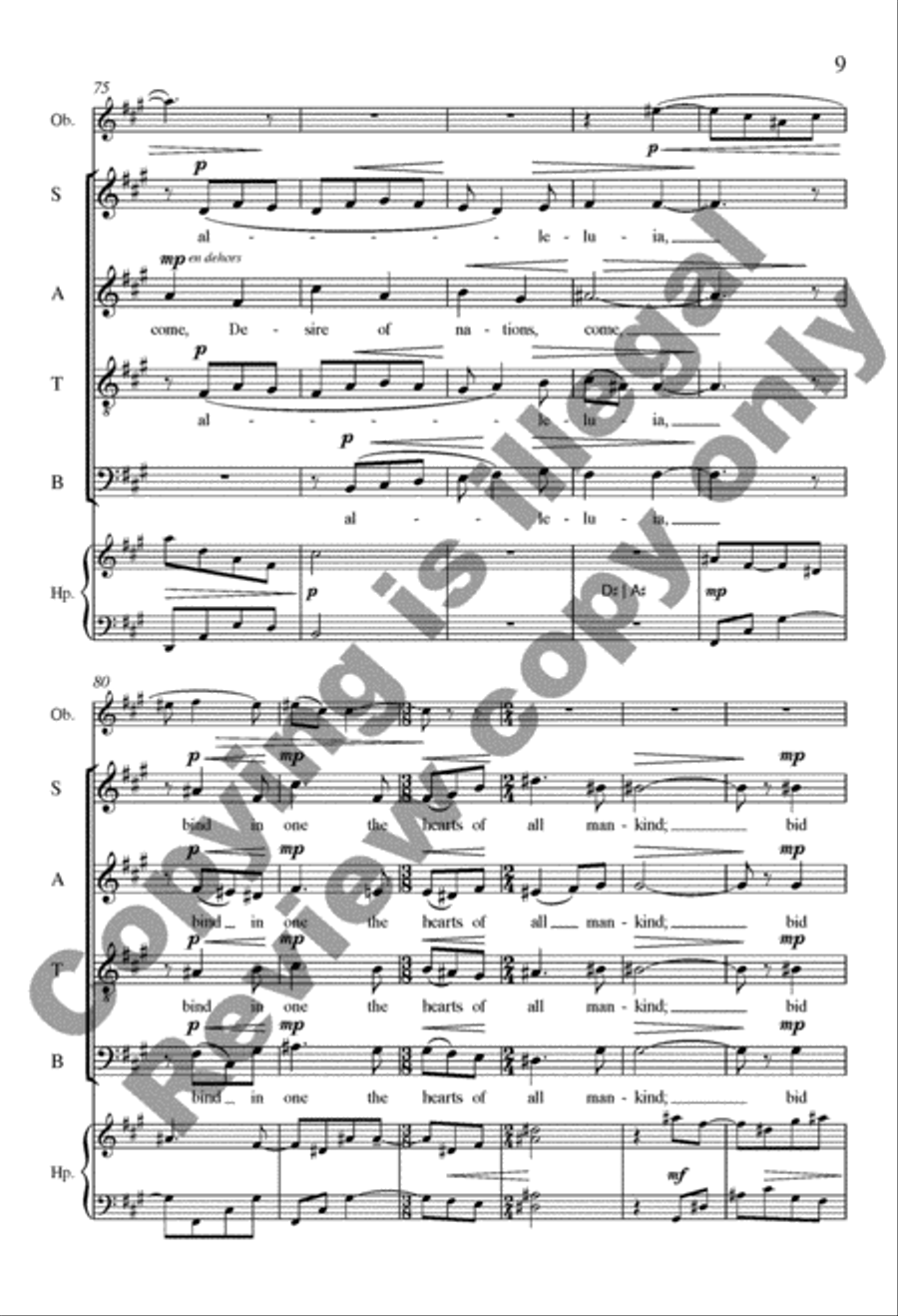 O Come, Desire of Nations (O Rex gentium) 4-Part scores gallery preview page 9