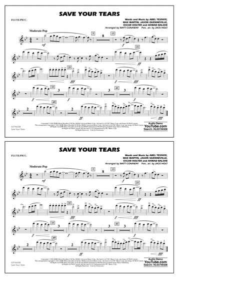 Save Your Tears (arr. Conaway & Holt) - Flute/Piccolo