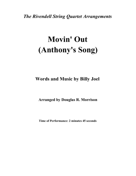 Movin' Out (anthony's Song) image number null
