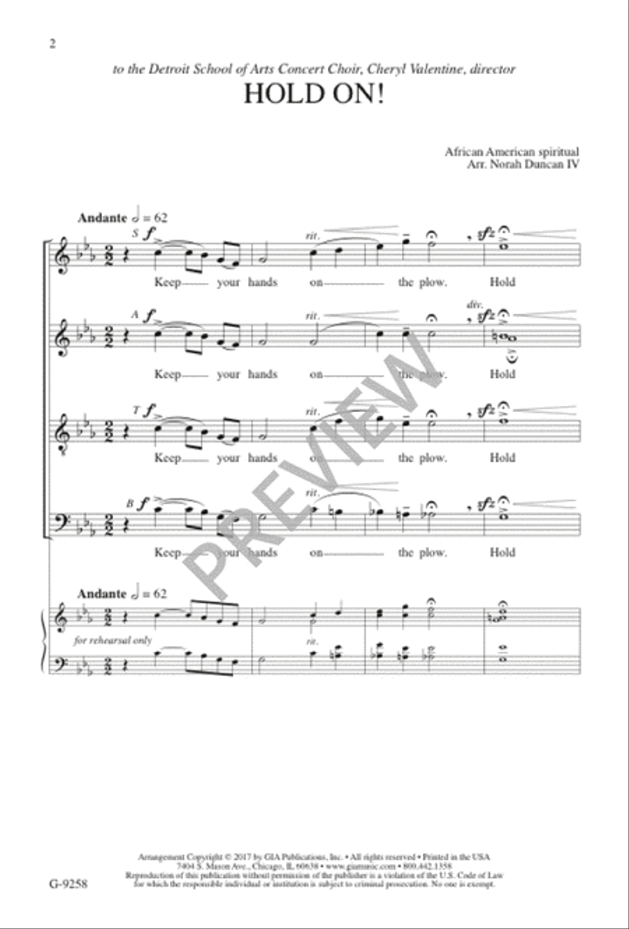 Hold On! Hold On! 4-Part scores gallery preview page 3
