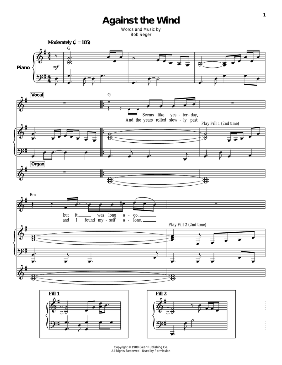 Against The Wind Against The Wind Piano scores gallery preview page 1