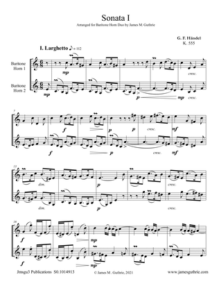 Handel: Six Sonatas Complete for Baritone Horn Duo