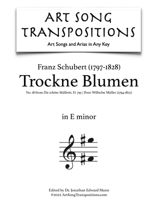SCHUBERT: Trockne Blumen (transposed to E minor)