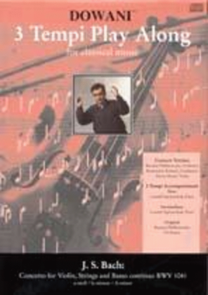 Book cover for Concerto for Violin, Strings and BC BWV 1041 in a