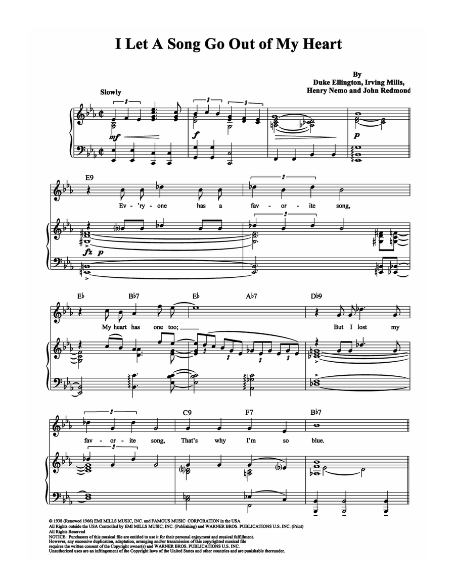 I Let A Song Go Out Of My Heart