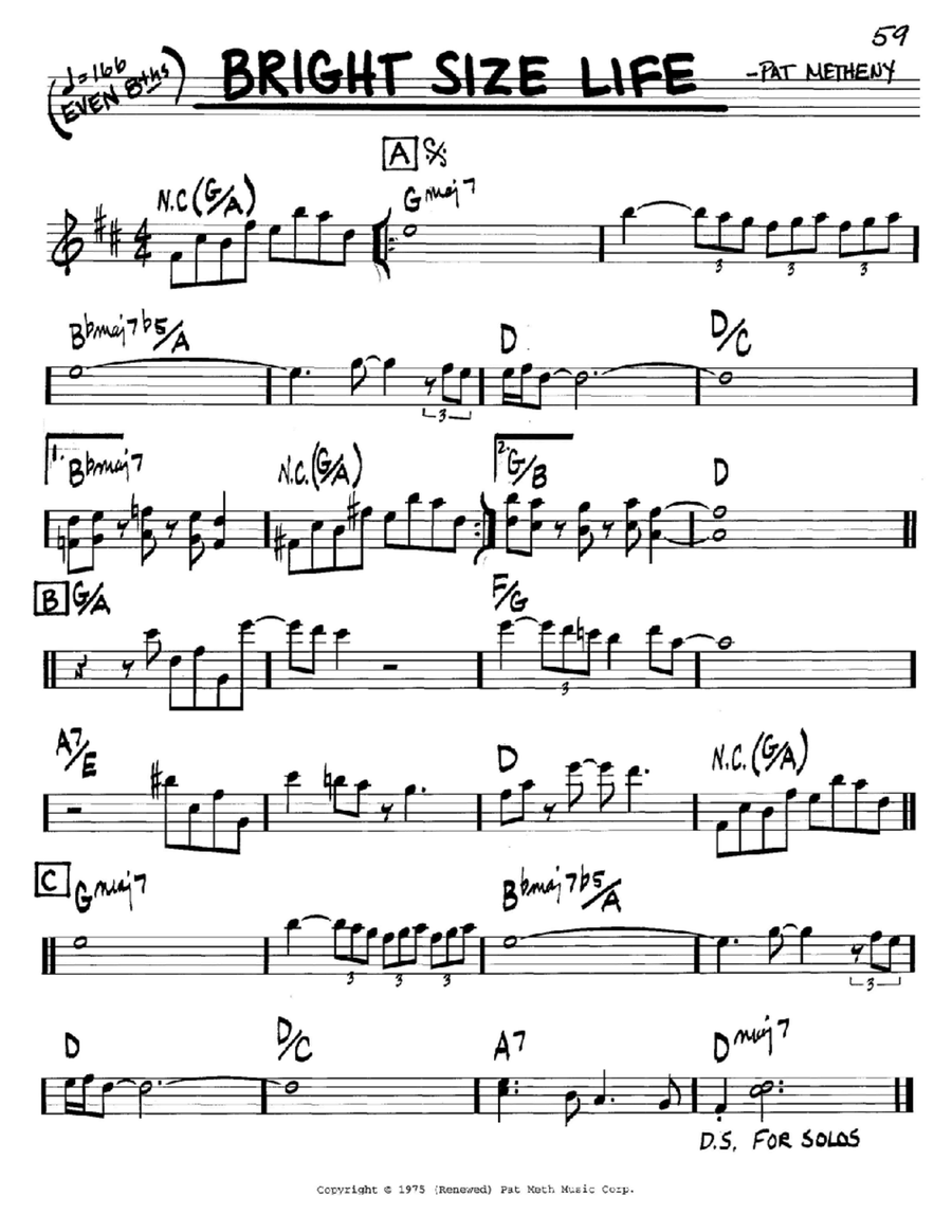 Bright Size Life Piano scores gallery preview page 1
