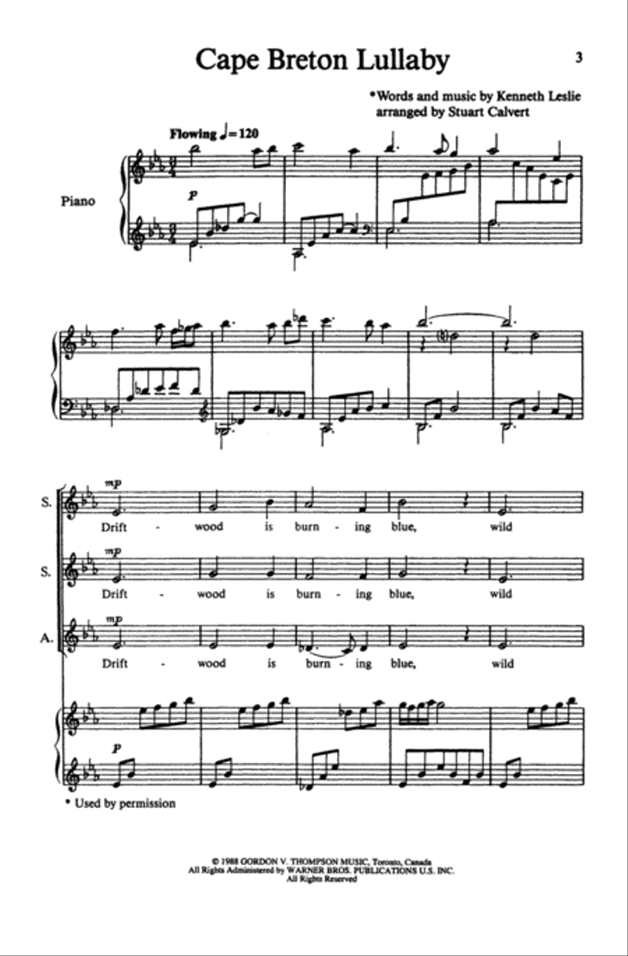Cape Breton Lullaby Women's Choir scores gallery preview page 2