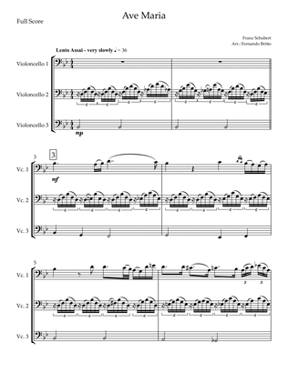 Ave Maria (Franz Schubert) for Cello Trio