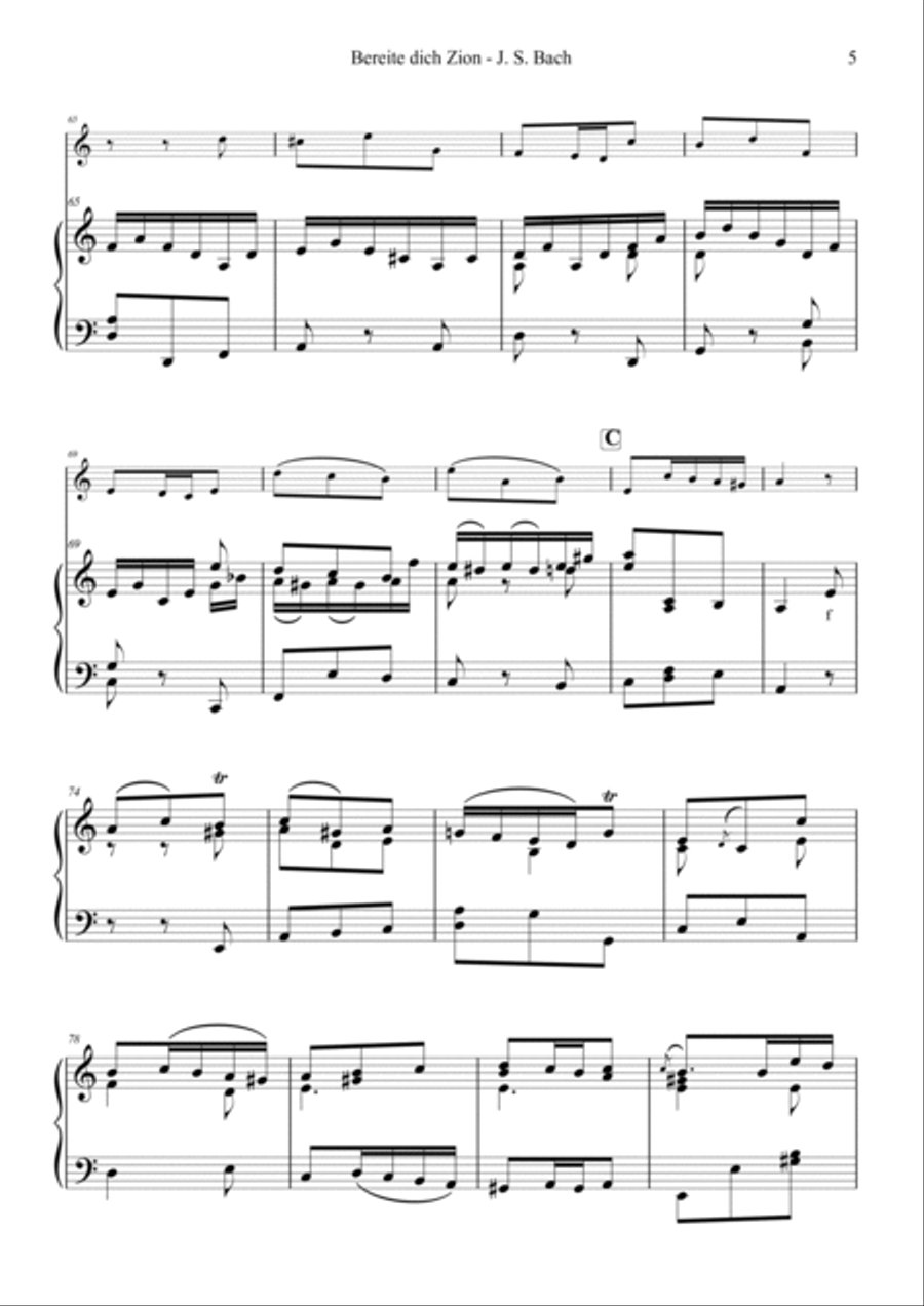 Bereite dich Zion - oratorio BWV 248 Violin Solo scores gallery preview page 5