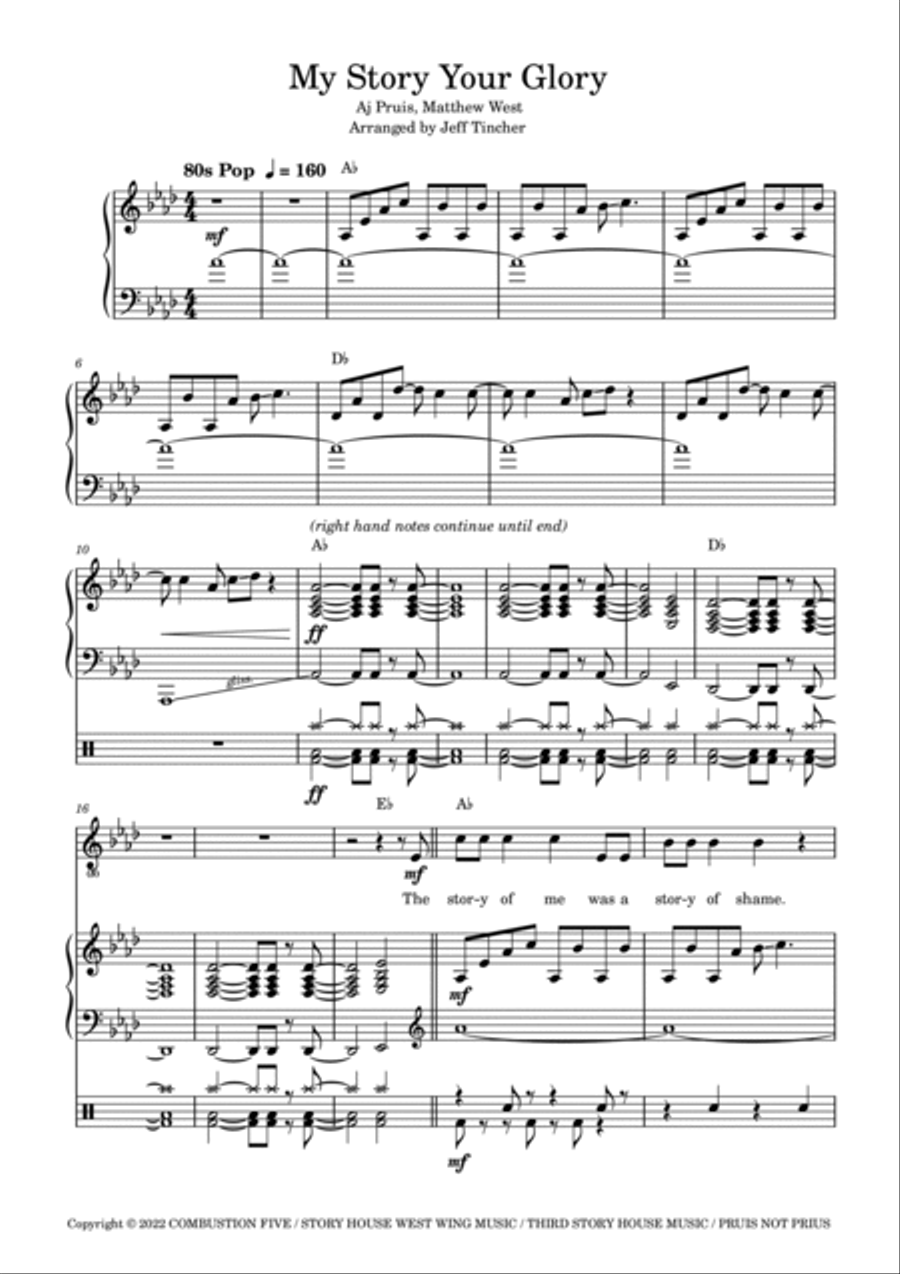 My Story Your Glory Piano, Vocal, Guitar scores gallery preview page 2