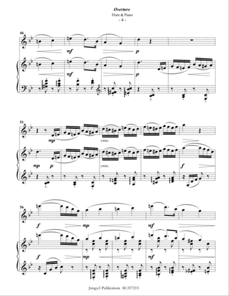 Tchaikovsky: Overture from Nutcracker Suite for Flute & Piano Flute Solo scores gallery preview page 5