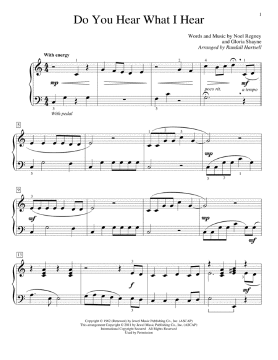 Do You Hear What I Hear Do You Hear What I Hear Piano Method scores gallery preview page 1
