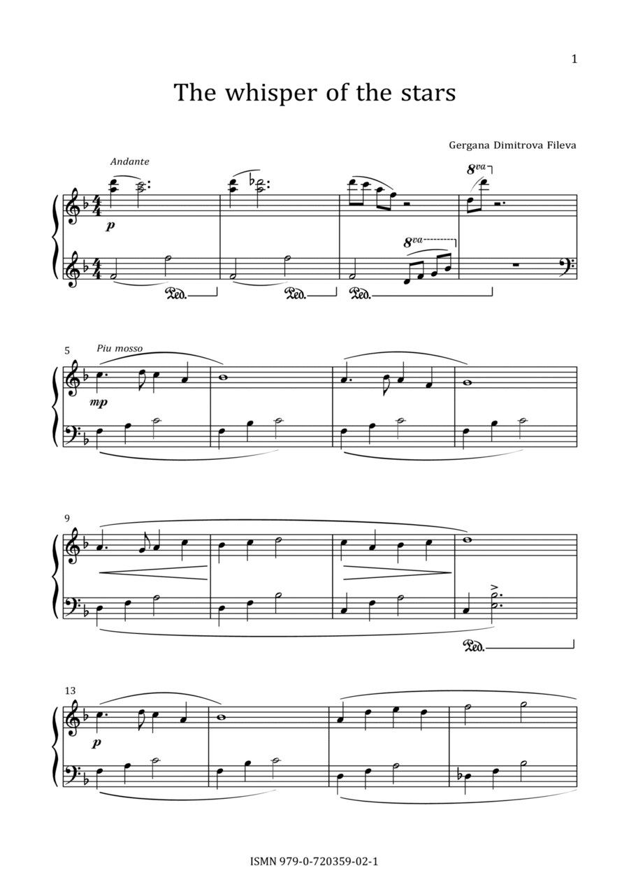 The whisper of the stars Piano Solo scores gallery preview page 1
