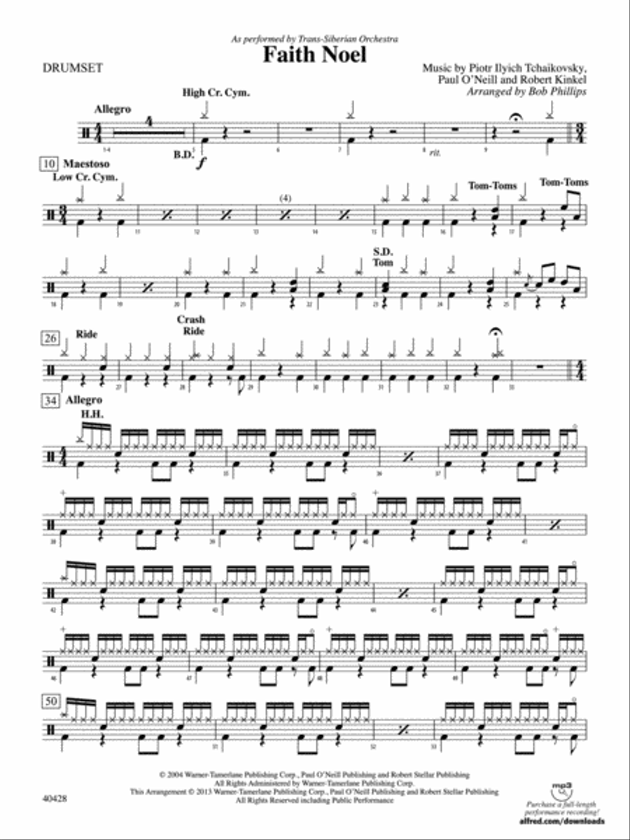 Faith Noel: Drums String Orchestra scores gallery preview page 1