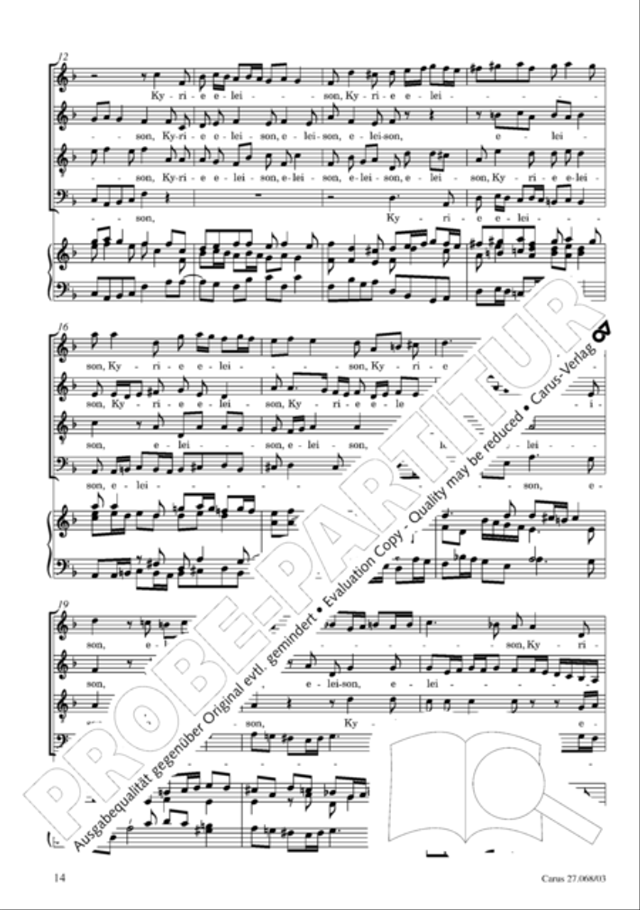 Mass in D minor (Missa in d) 4-Part scores gallery preview page 15