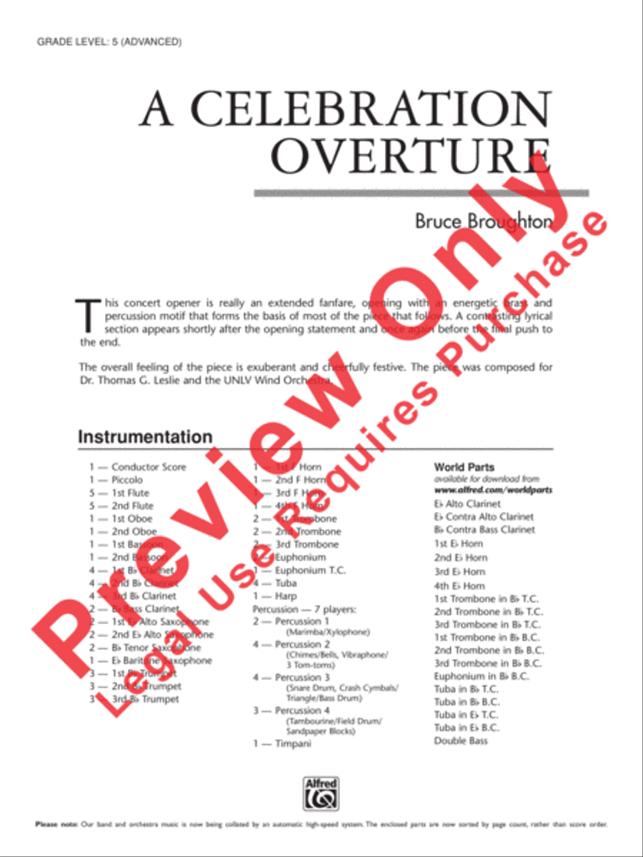 A Celebration Overture Concert Band scores gallery preview page 2