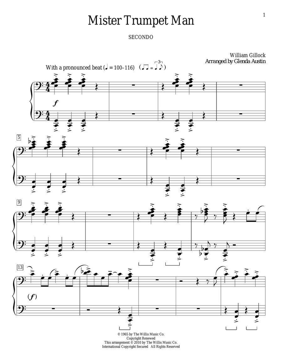 Mister Trumpet Man Mister Trumpet Man Trumpet scores gallery preview page 1