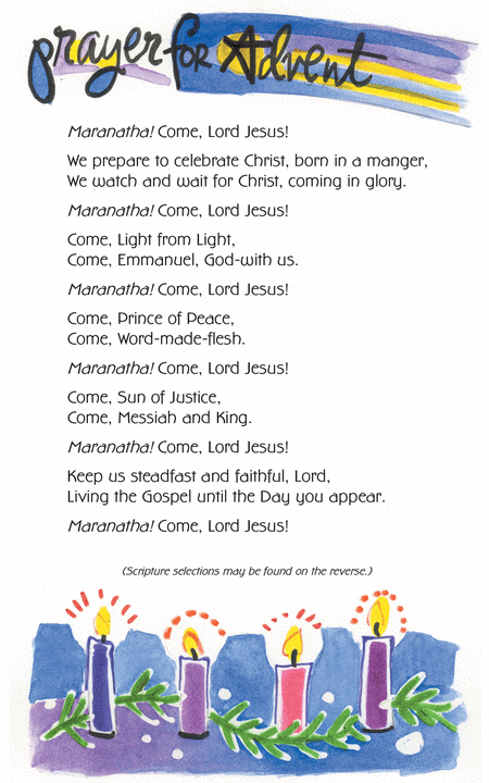Prayer Card: Table Prayer for Advent