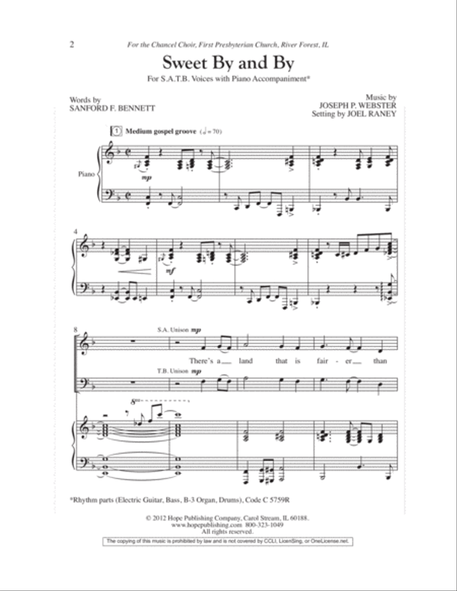 Sweet By and By 4-Part scores gallery preview page 3