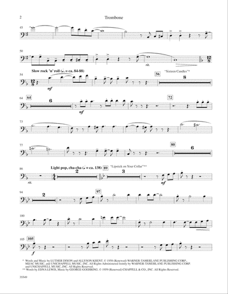 We Love the '50s: 1st Trombone Trombone scores gallery preview page 2