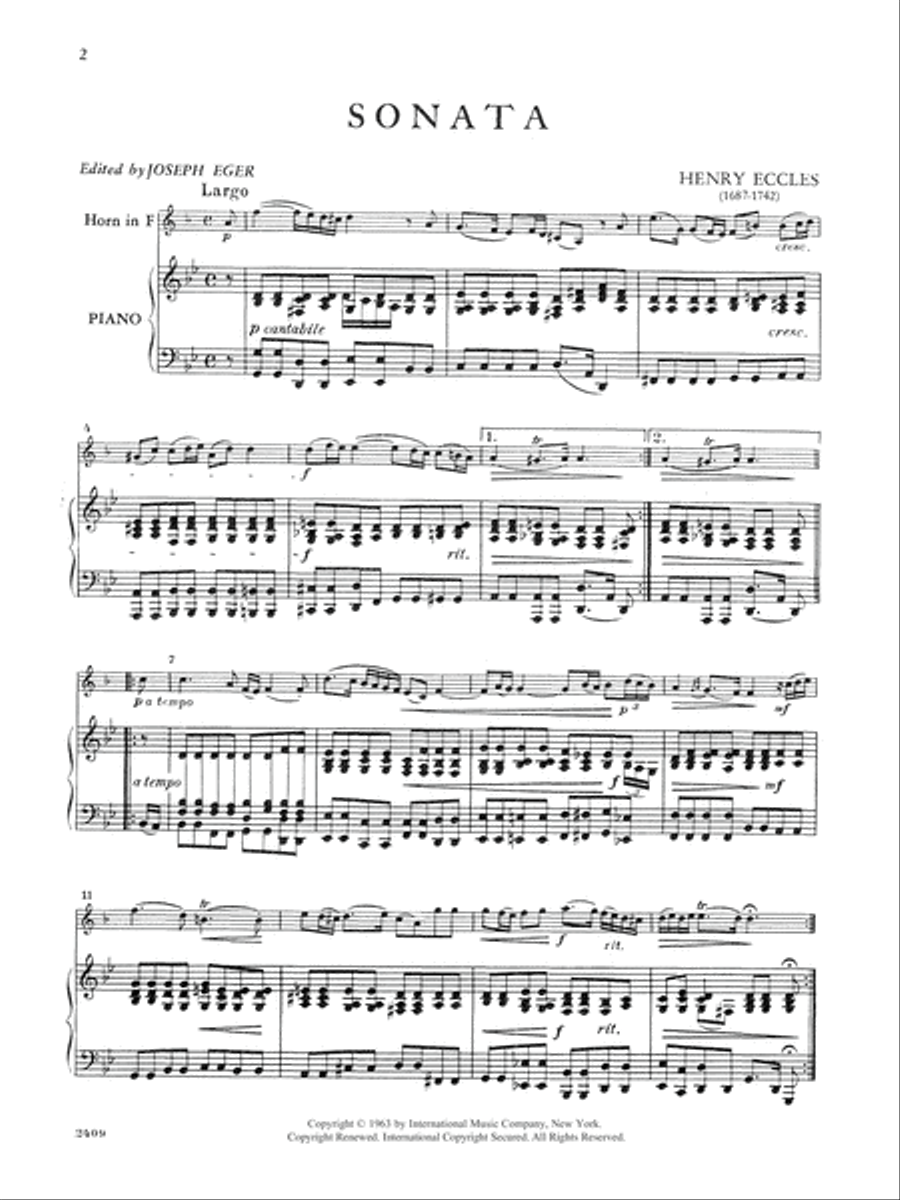 Sonata In G Minor Horn scores gallery preview page 2