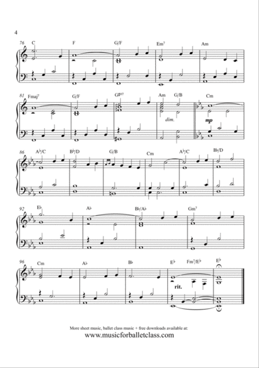 Music for Ballet Class, Vol.1 - Complete class with barre and center exercises. Piano Method scores gallery preview page 5