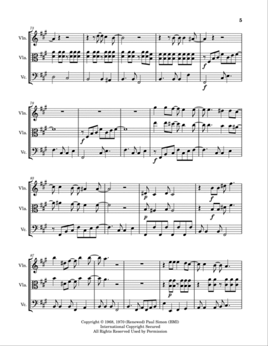 Mrs. Robinson String Trio scores gallery preview page 5