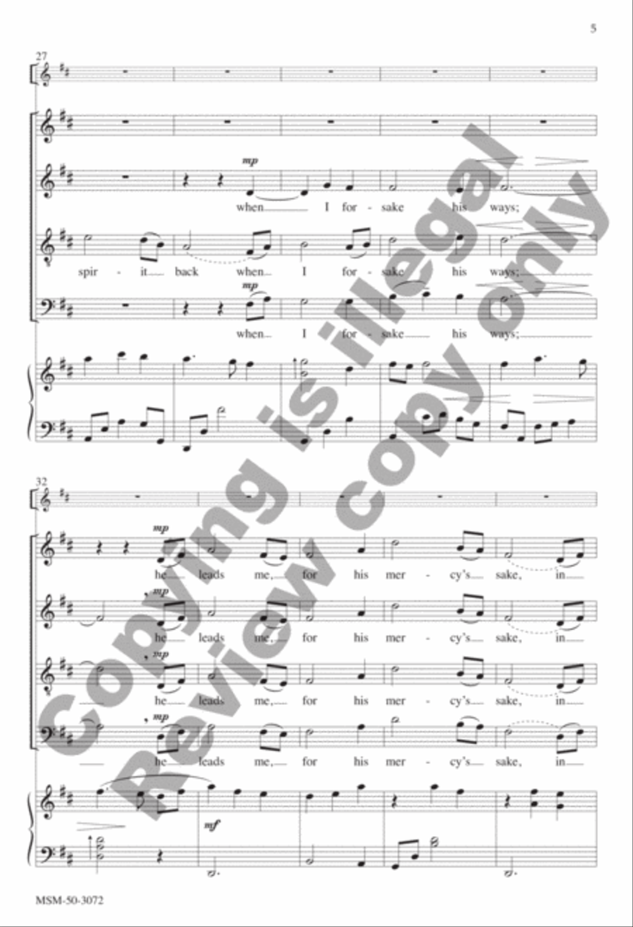 My Shepherd Will Supply My Need 4-Part scores gallery preview page 5
