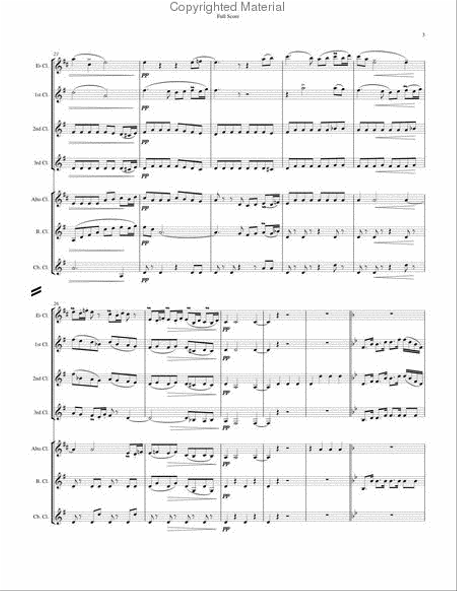 Serenade in E Major, Op. 22 Clarinet Choir scores gallery preview page 5