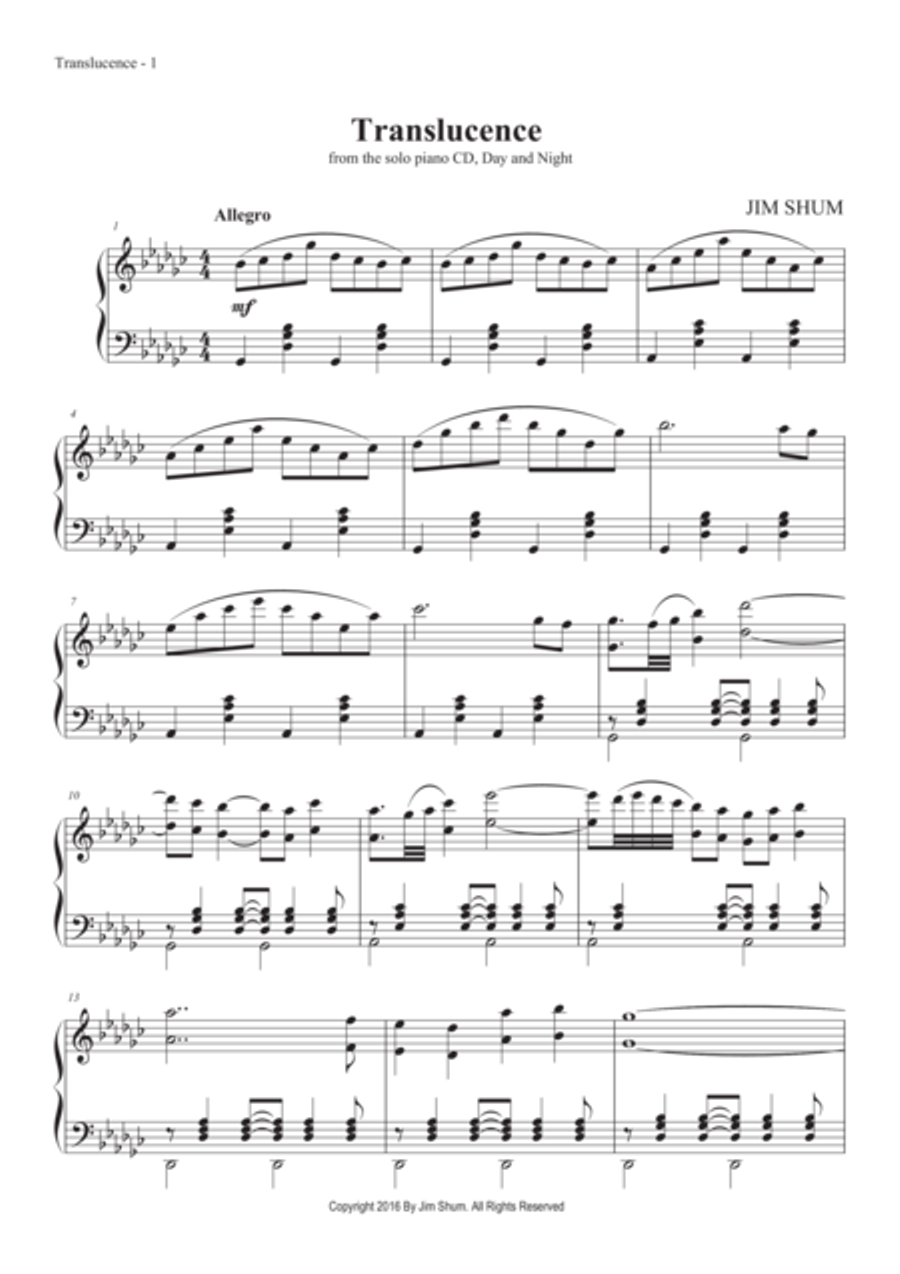 Translucence Translucence Piano Solo scores gallery preview page 3