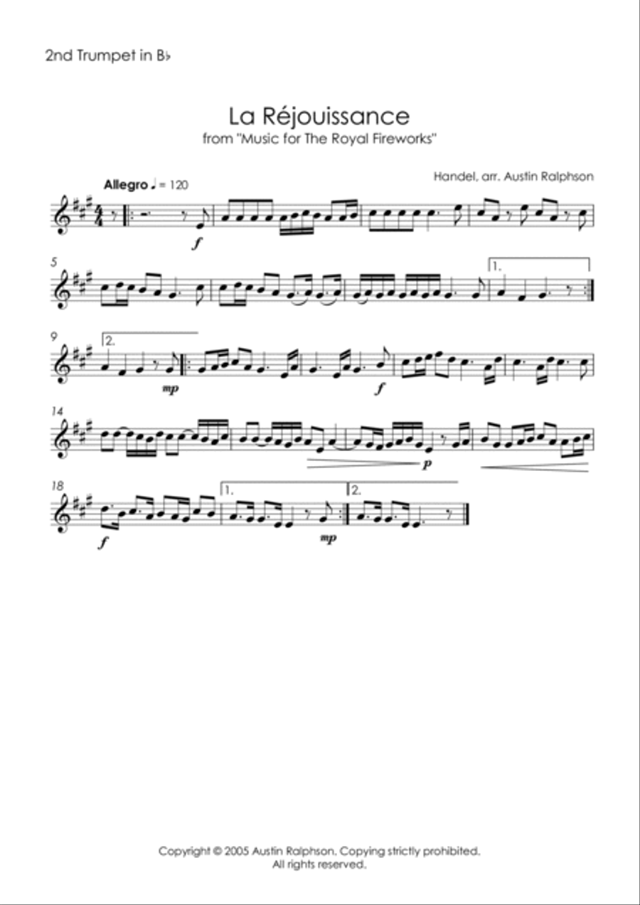 La Rejouissance (Fireworks) - brass quintet La Rejouissance (Fireworks) - brass quintet Brass Quintet scores gallery preview page 4