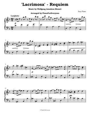 'Lacrimosa' from Requiem - Mozart (Easy Piano)