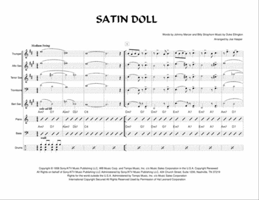 Satin Doll Small Ensemble scores gallery preview page 2