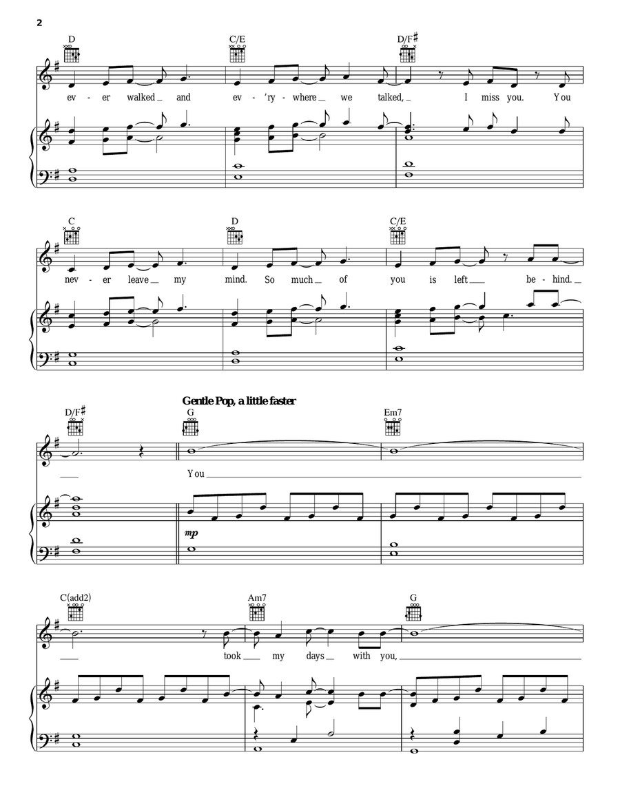 With You Piano, Vocal, Guitar scores gallery preview page 2