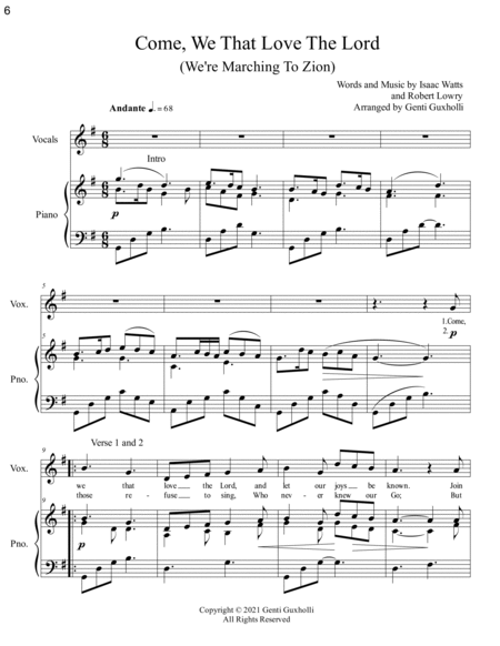Favorite Hymns for Piano & Vocal (Volume I) - A Collection of Ten Vocal Solos image number null