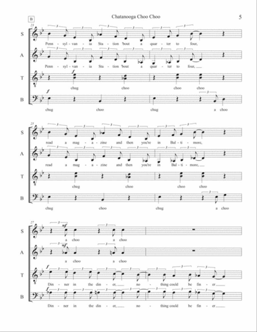 Chattanooga Choo Choo 4-Part scores gallery preview page 6