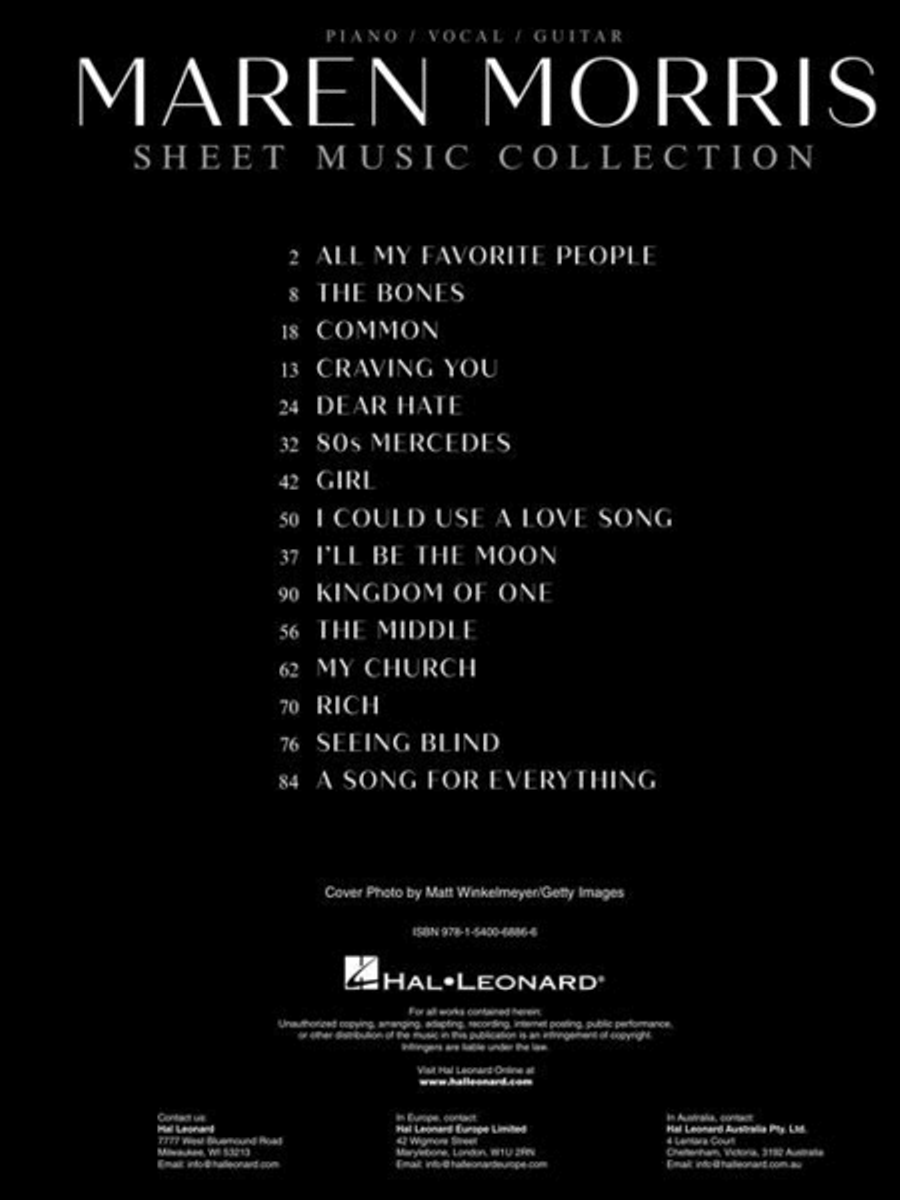Maren Morris – Sheet Music Collection Piano, Vocal, Guitar scores gallery preview page 3