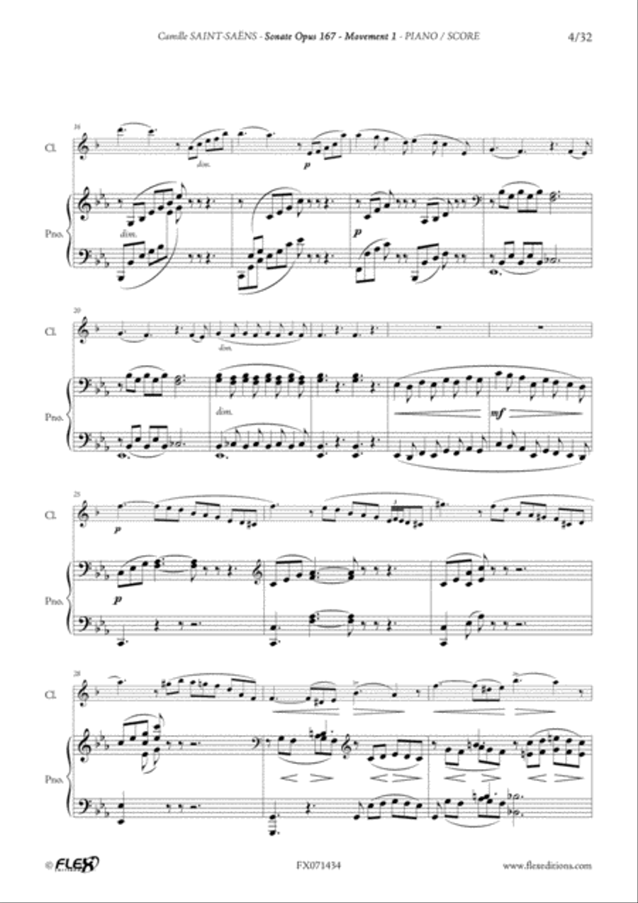 Sonate Opus 167 B-Flat Clarinet scores gallery preview page 4