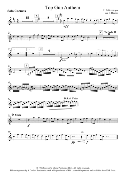 Top Gun (Anthem) (Clarinet Solo) - Print Sheet Music Now