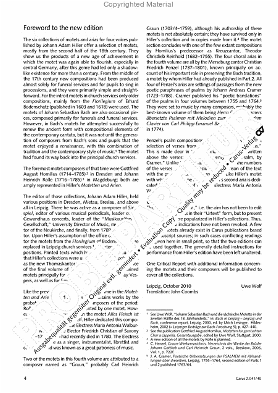 Motets and arias for choirs collected and edited by Johann Adam Hiller, vol. 4 Voice Solo scores gallery preview page 5