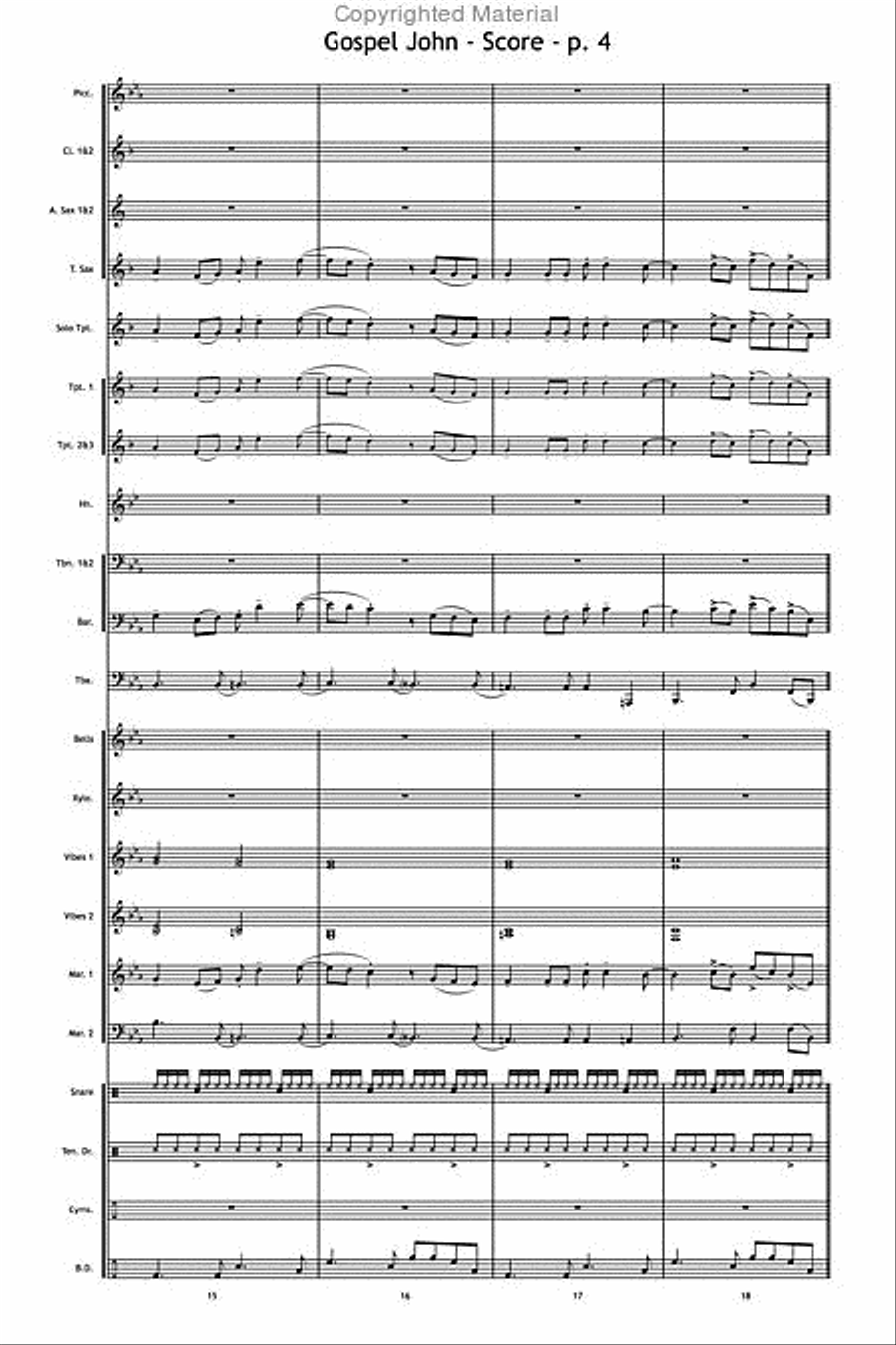 Gospel John Marching Band scores gallery preview page 5