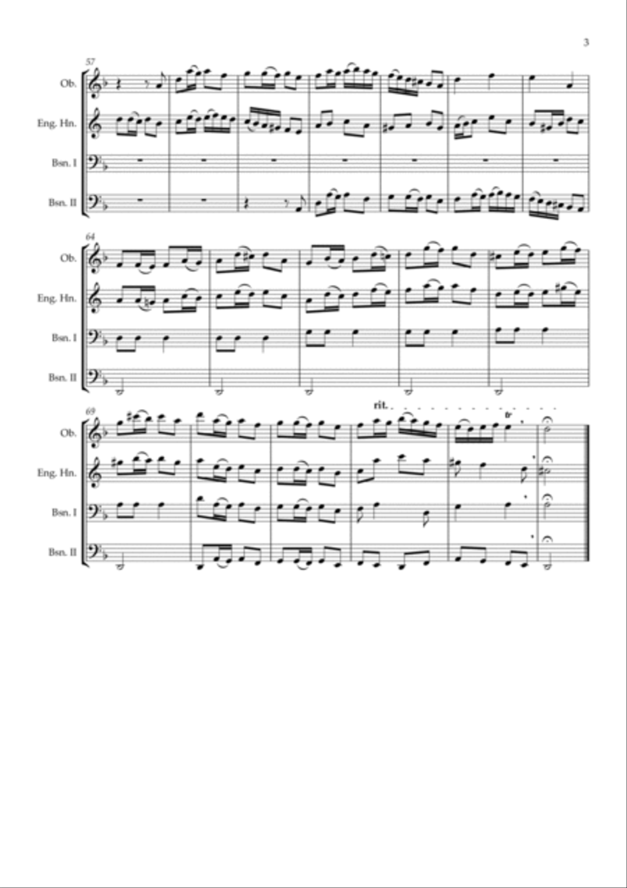 Fugue Nº2 - Double Reed Ensemble Woodwind Ensemble scores gallery preview page 3