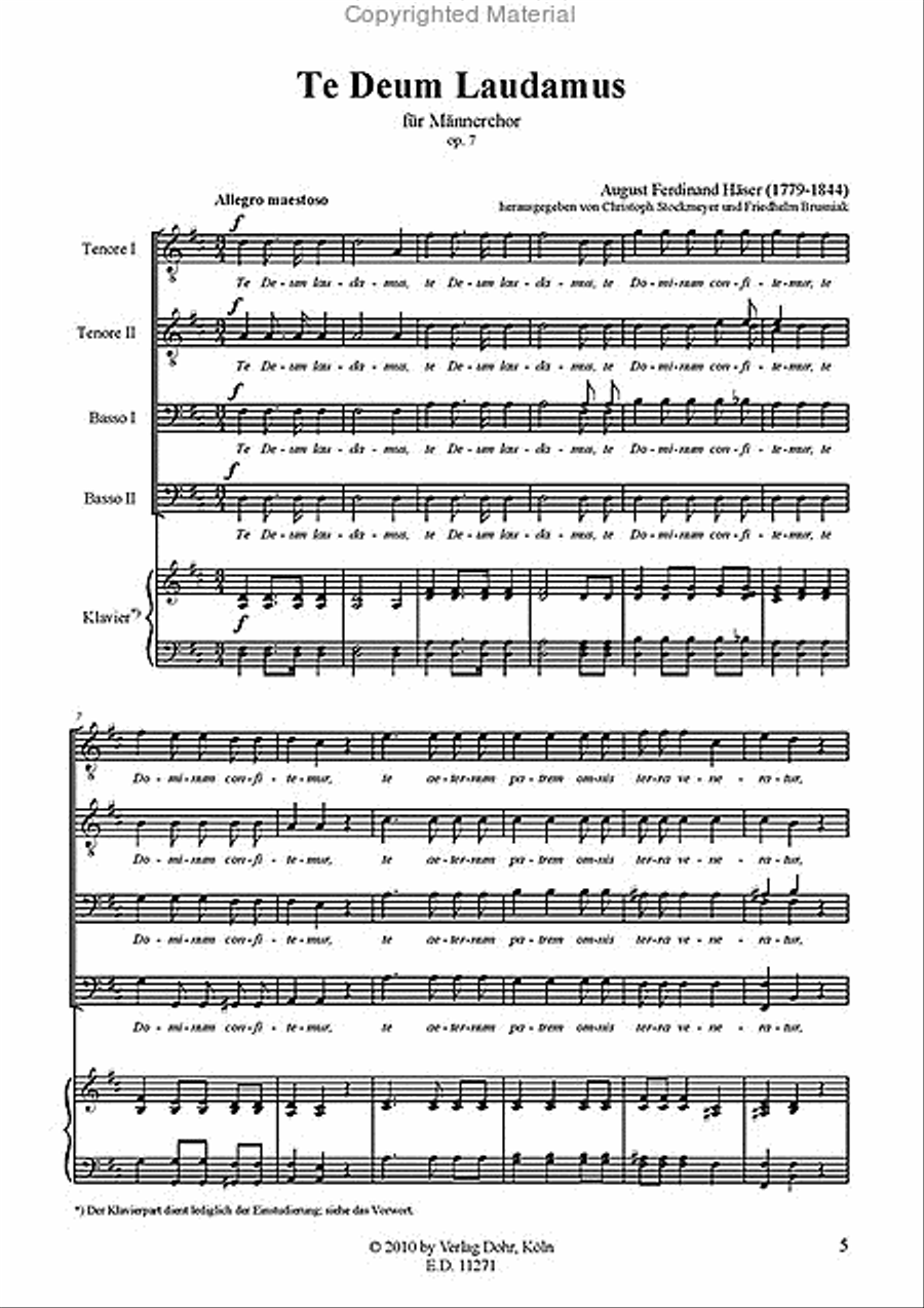 Te Deum für Männerchor a cappella op. 7 A Cappella scores gallery preview page 2