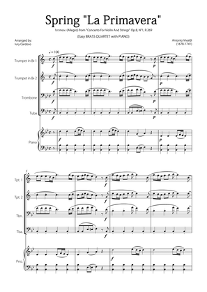 "Spring" (La Primavera) by Vivaldi - Easy version for BRASS QUARTET & PIANO