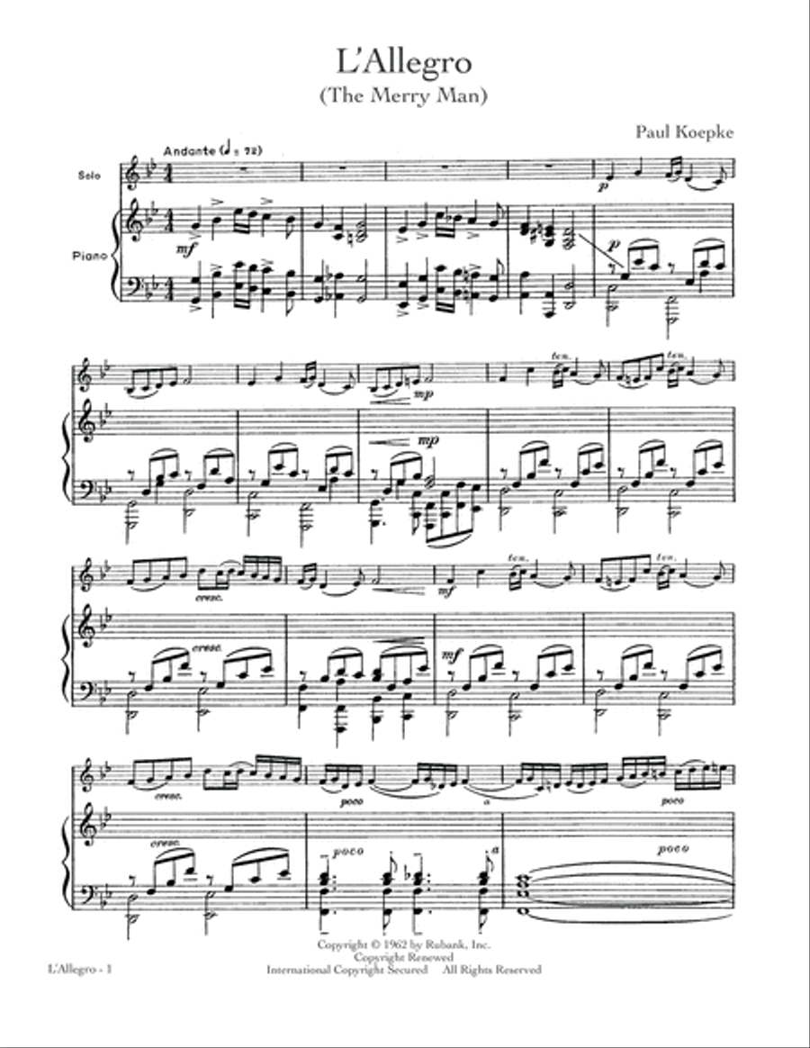 L'Allegro (The Merry Man) School and Community scores gallery preview page 1